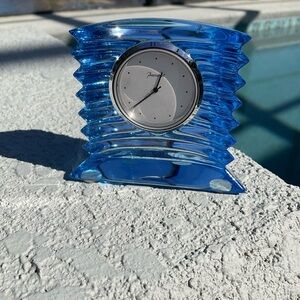 Baccarat Blue Crystal Desk Clock